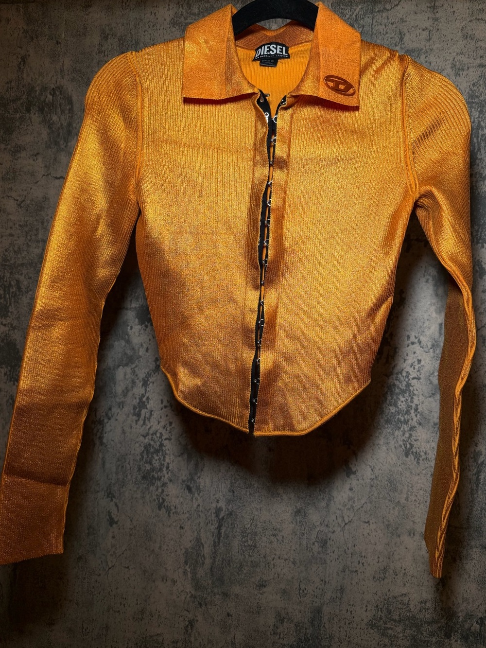 DIESEL M-arge Ribbed-knit Cardigan In Orange